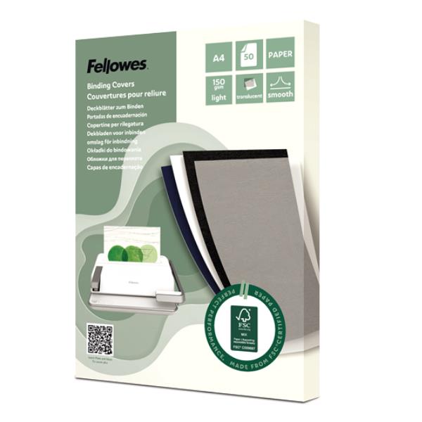FELLOWES LEONARDI Copertine rilegatura carta trasparente FSC 50p