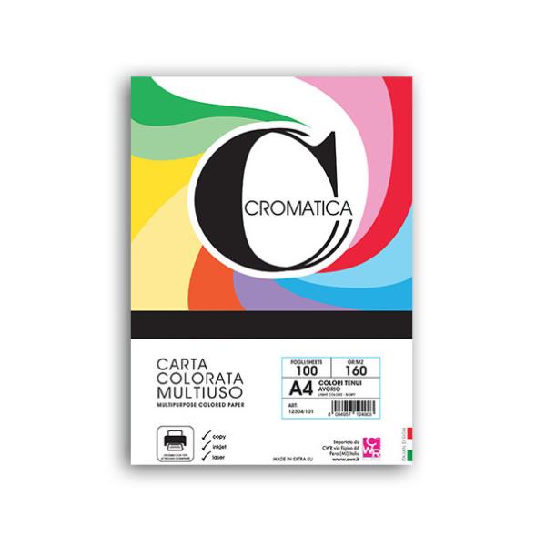 CWR RISMA CARTA COLORI TENUI A4 160gr 100ff