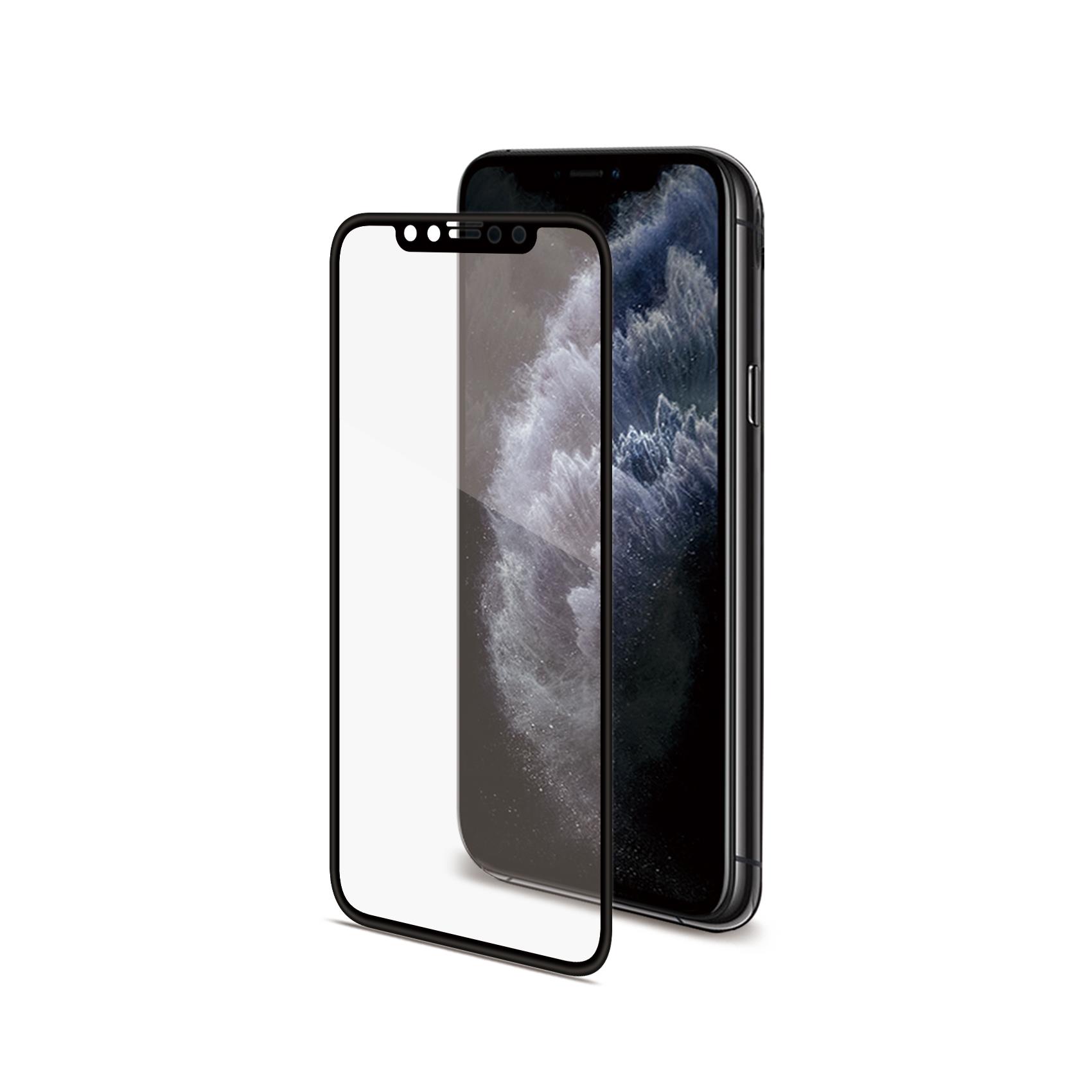 CELLY 3DGLASS - Vetro 9H con bordo colorato nero per schermo curvo compatibile con Apple iPhone 11 Pro Max