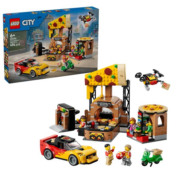 LEGO Centro di consegna pizze con veicoli