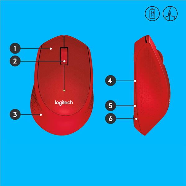 LOGITECH M330 SILENT PLUS ROSSO