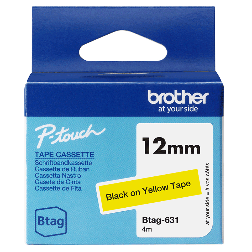 CONSUMABILI BROTHER NASTRO BTAG631 12MM NERO SU GIALLO
