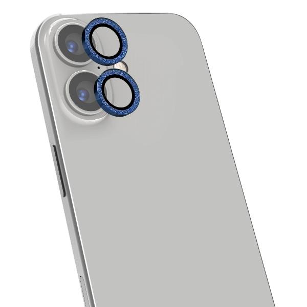 CELLY COLGLICAM - Vetro 9H per fotocamera posteriore, design glitterato, cornice in metallo compatibile con iPhone 17 (OFFSET COLLECTION)