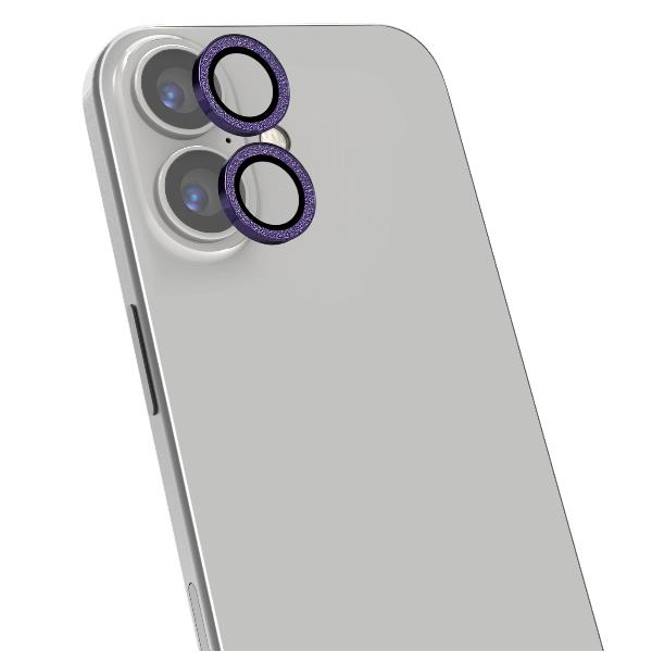 COLGLICAM - Vetro 9H per fotocamera posteriore, design glitterato, cornice in metallo compatibile con iPhone 17 (OFFSET COLLECTION) 1