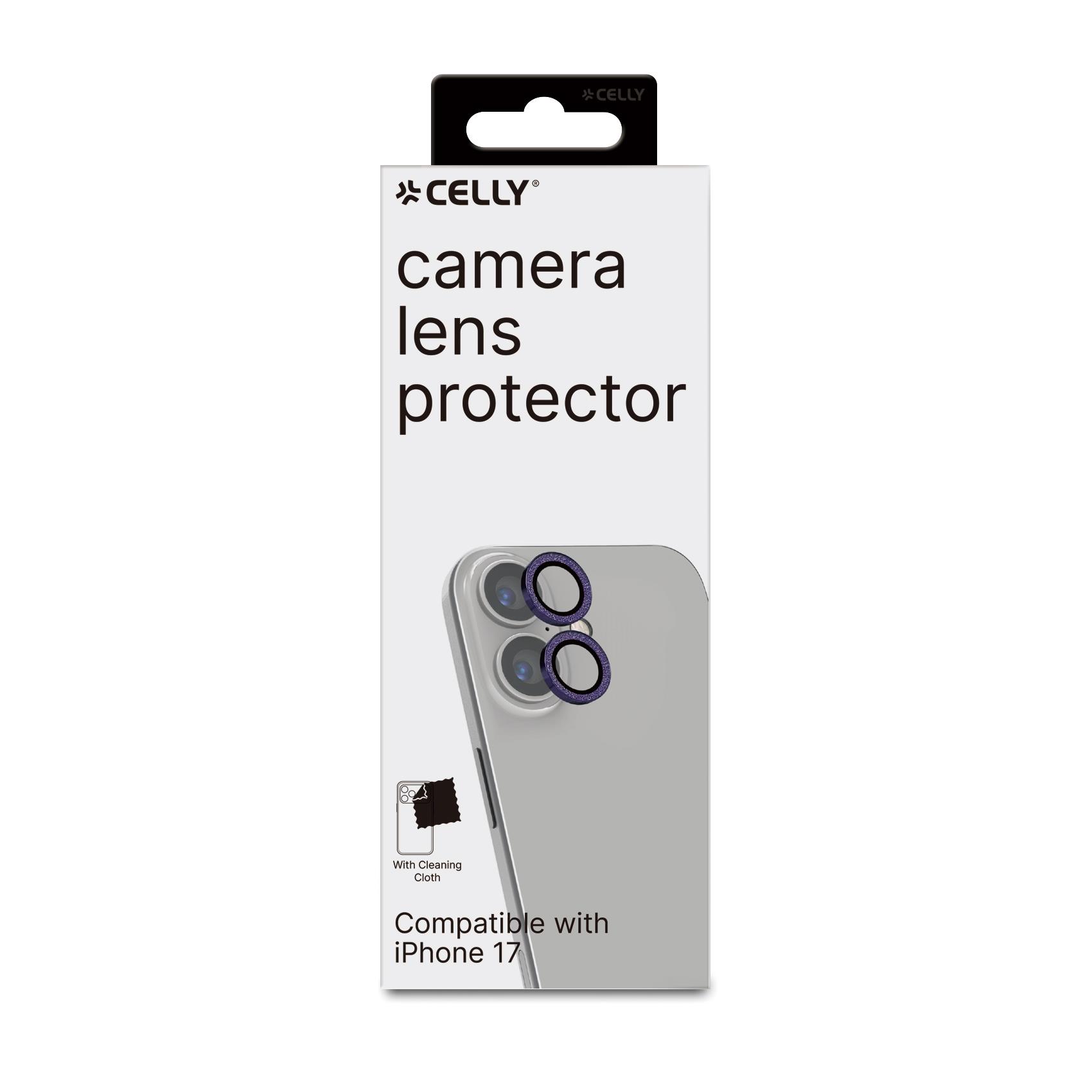 COLGLICAM - Vetro 9H per fotocamera posteriore, design glitterato, cornice in metallo compatibile con iPhone 17 (OFFSET COLLECTION) 3