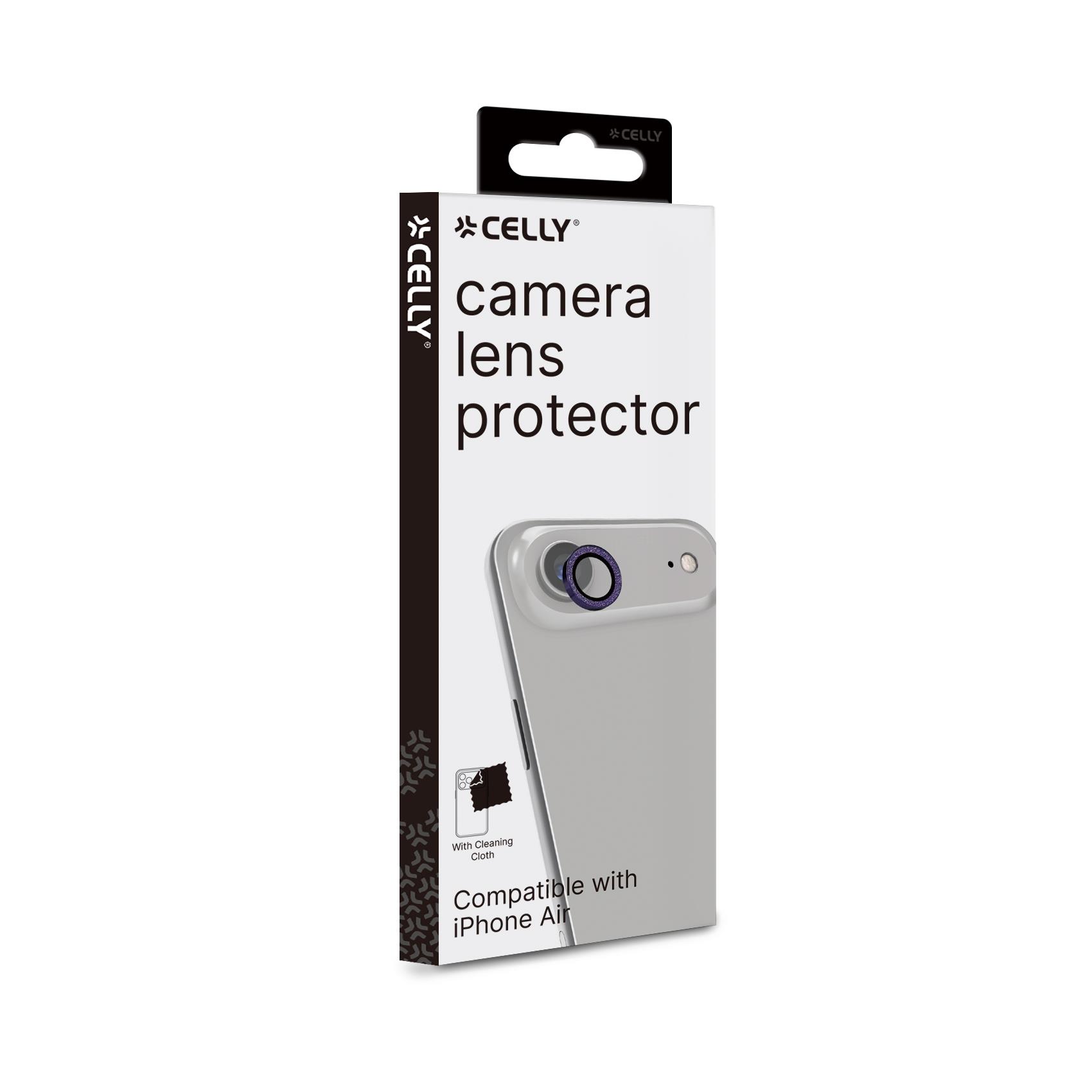 COLGLICAM - Vetro 9H per fotocamera posteriore, design glitterato, cornice in metallo compatibile con iPhone Air (OFFSET COLLECTION) 2
