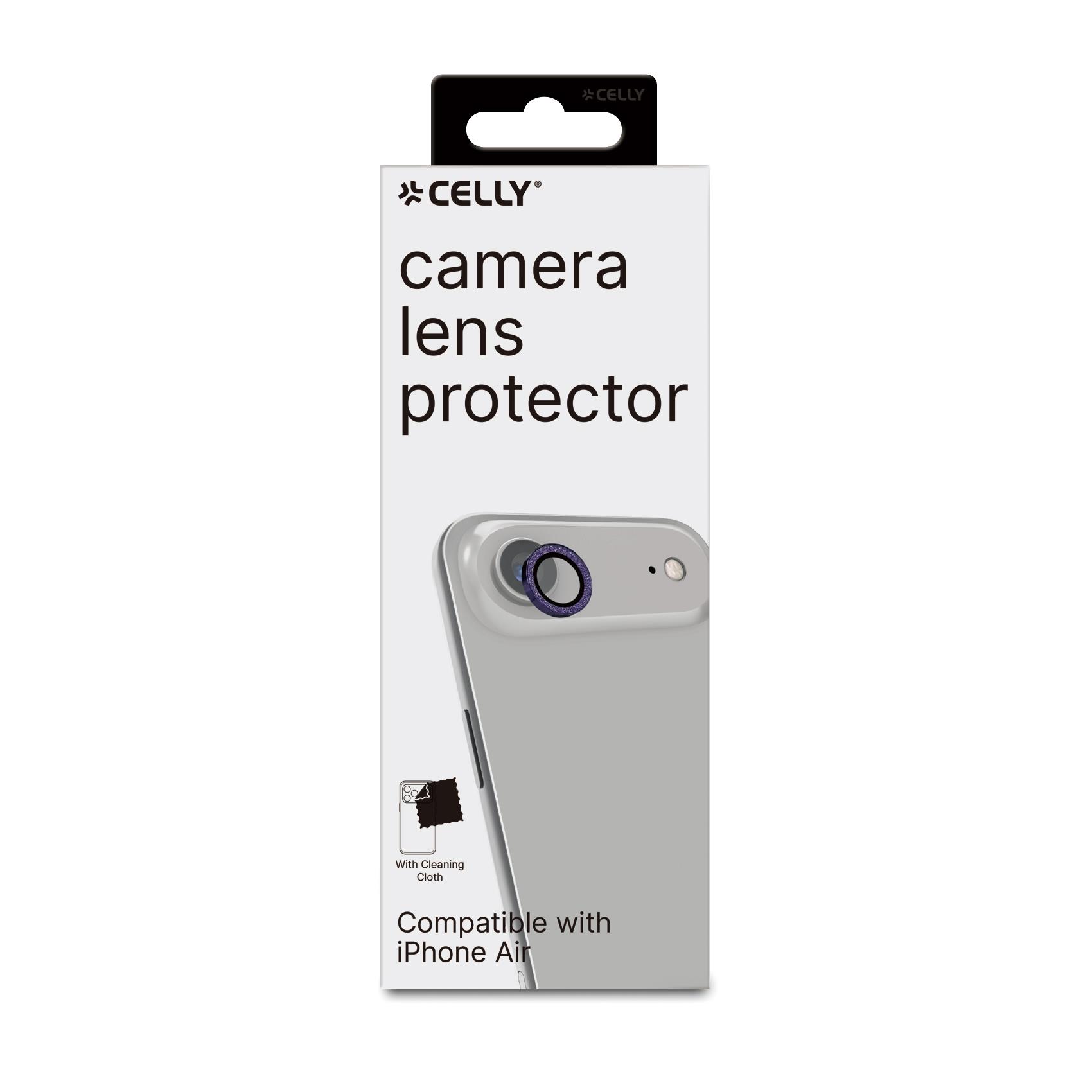 COLGLICAM - Vetro 9H per fotocamera posteriore, design glitterato, cornice in metallo compatibile con iPhone Air (OFFSET COLLECTION) 3