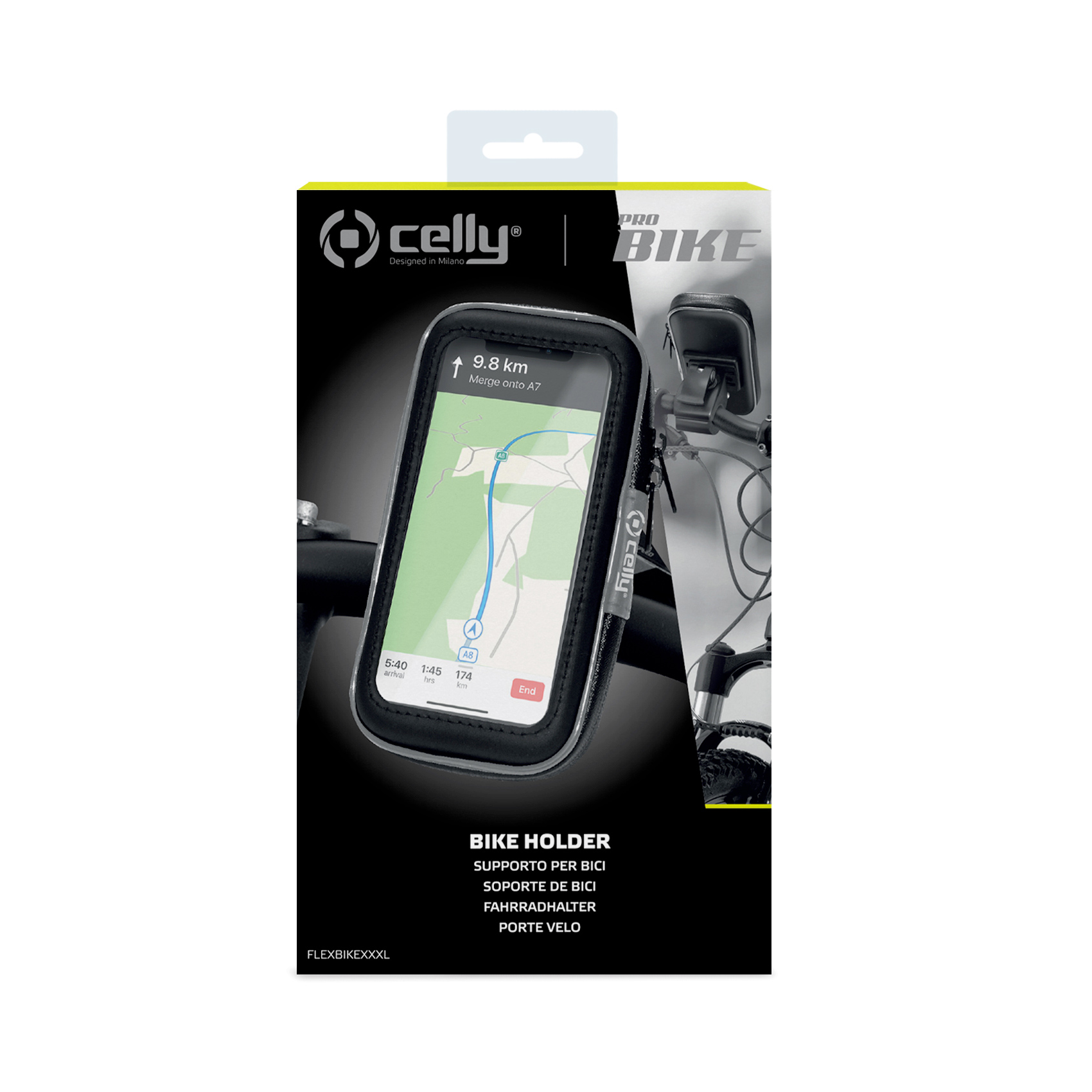 FLEXBIKE - Supporto universale per smartphone, utilizzo con manubri tubolari di bici e ebike, custodia impermeabile, funzione touch screen, morsetto regolabile 2