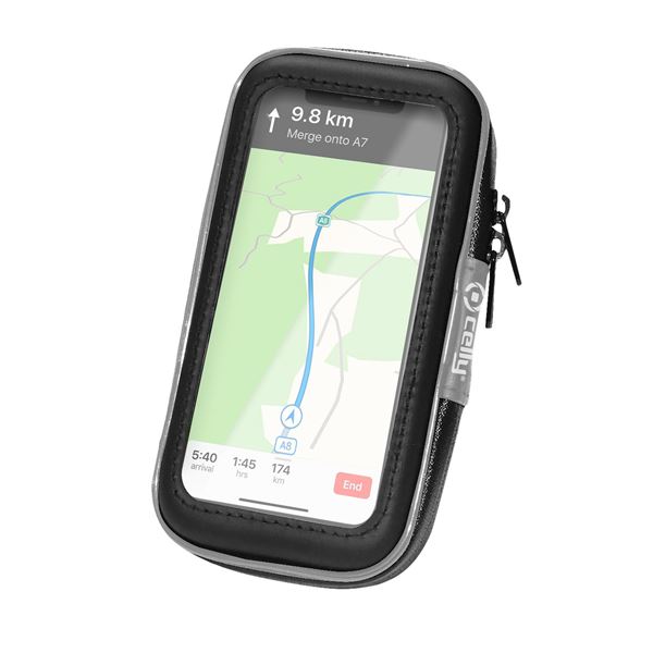 FLEXBIKE - Supporto universale per smartphone, utilizzo con manubri tubolari di bici e ebike, custodia impermeabile, funzione touch screen, morsetto regolabile 5