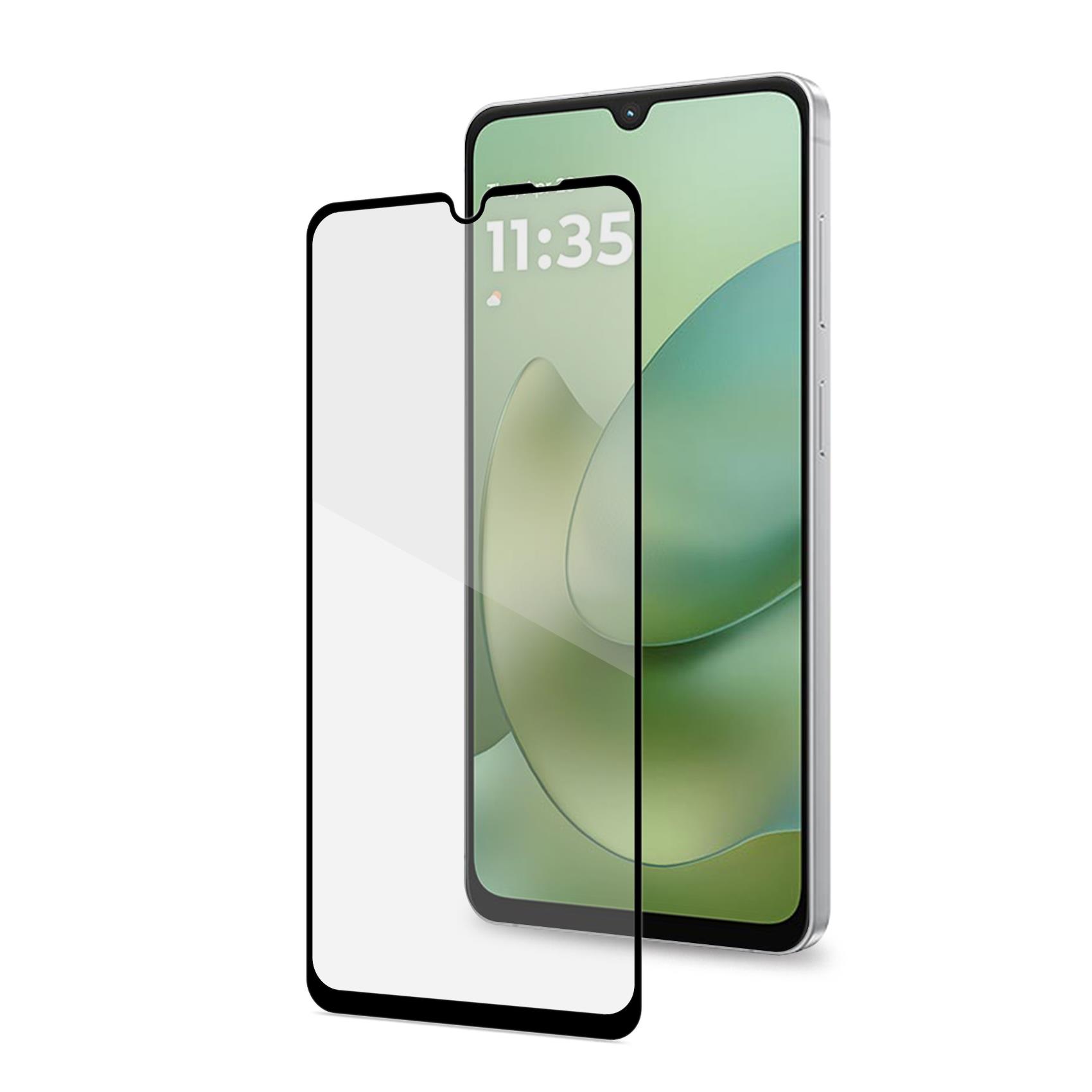 CELLY FULLGLASS - Vetro 9H con bordo colorato nero compatibile con MOTO G06/ MOTO G06 Power