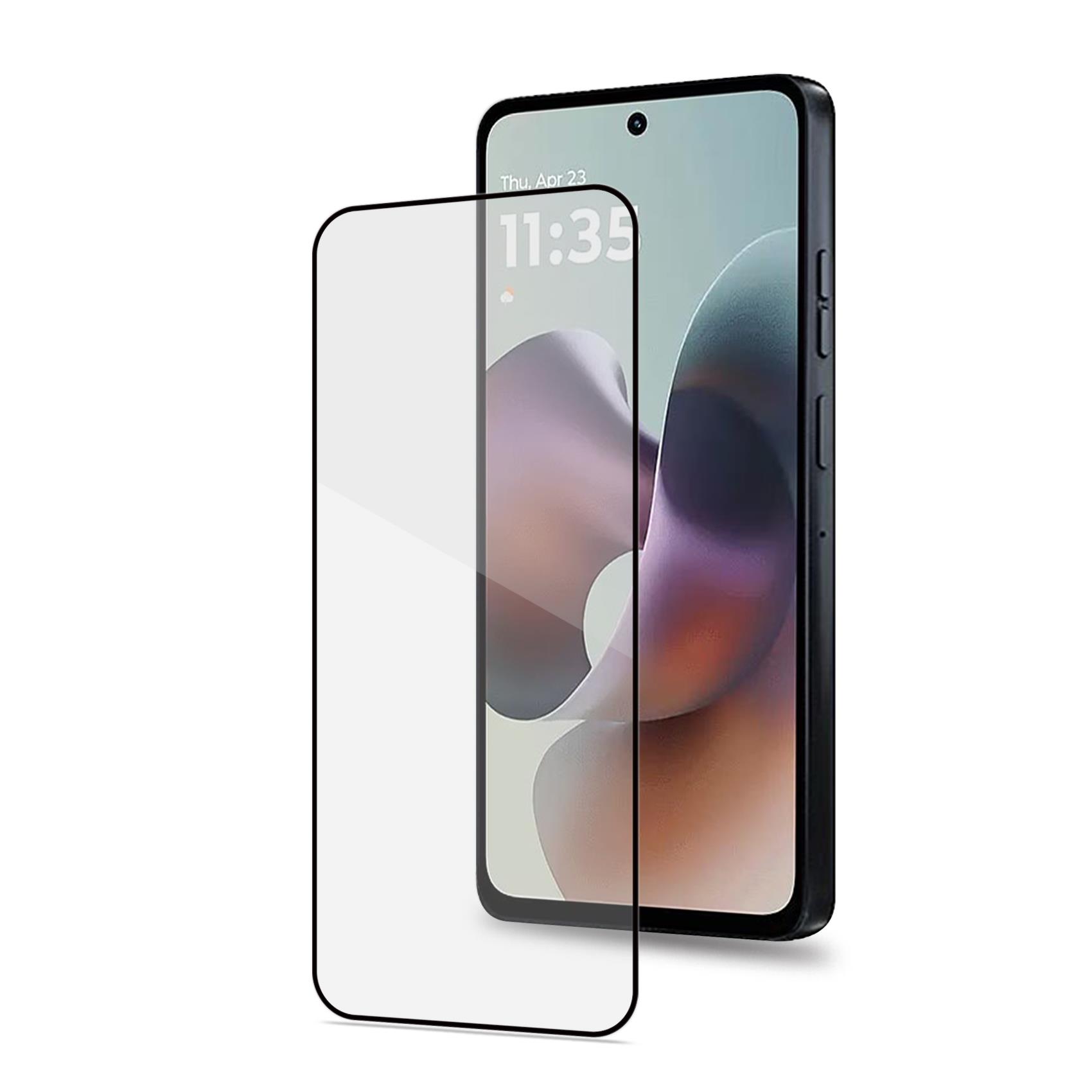 CELLY FULLGLASS - Vetro 9H con bordo colorato nero compatibile con MOTO G56/ MOTO G57