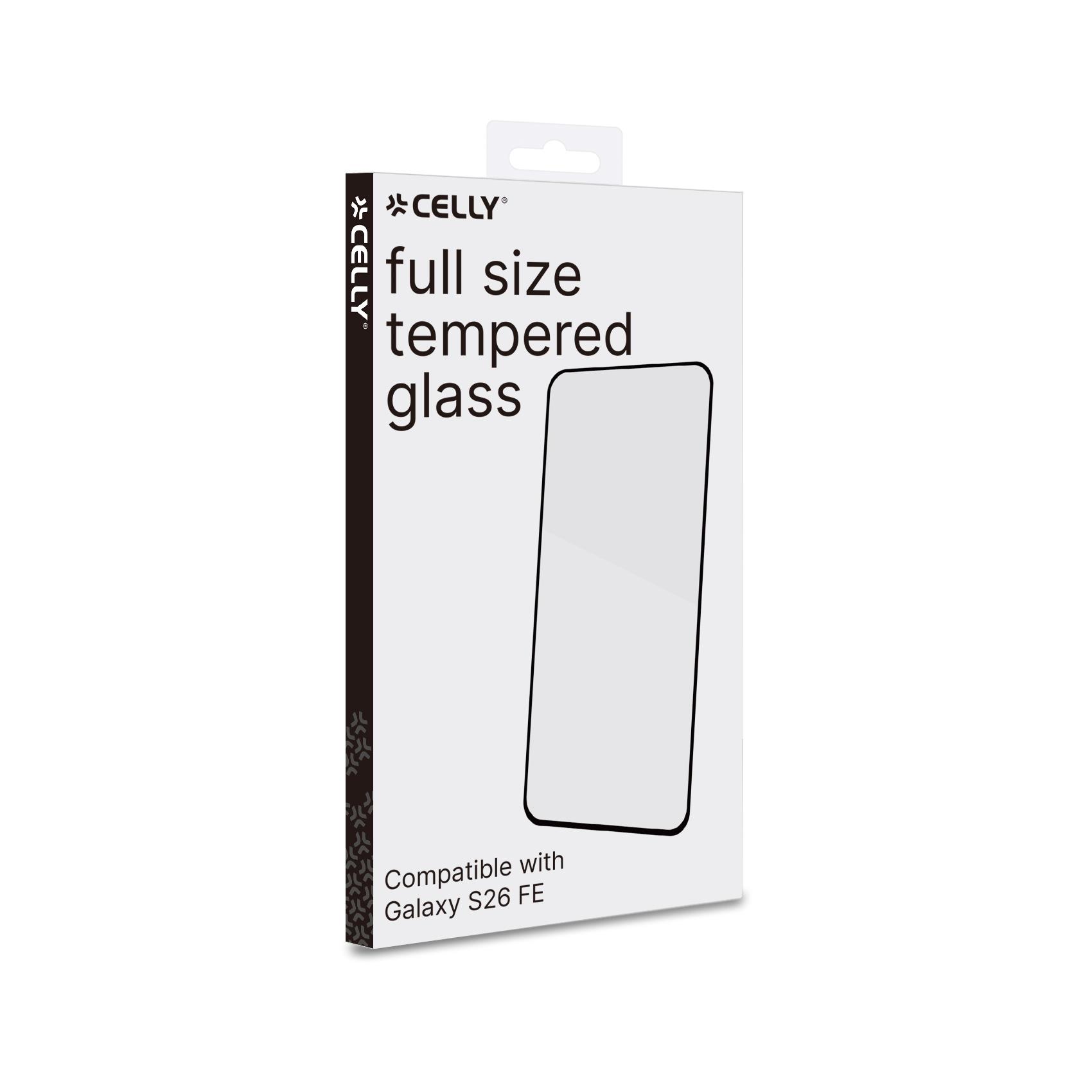 FULLGLASS - Vetro 9H con bordo colorato nero compatibile con Samsung Galaxy S26 FE 5G 2