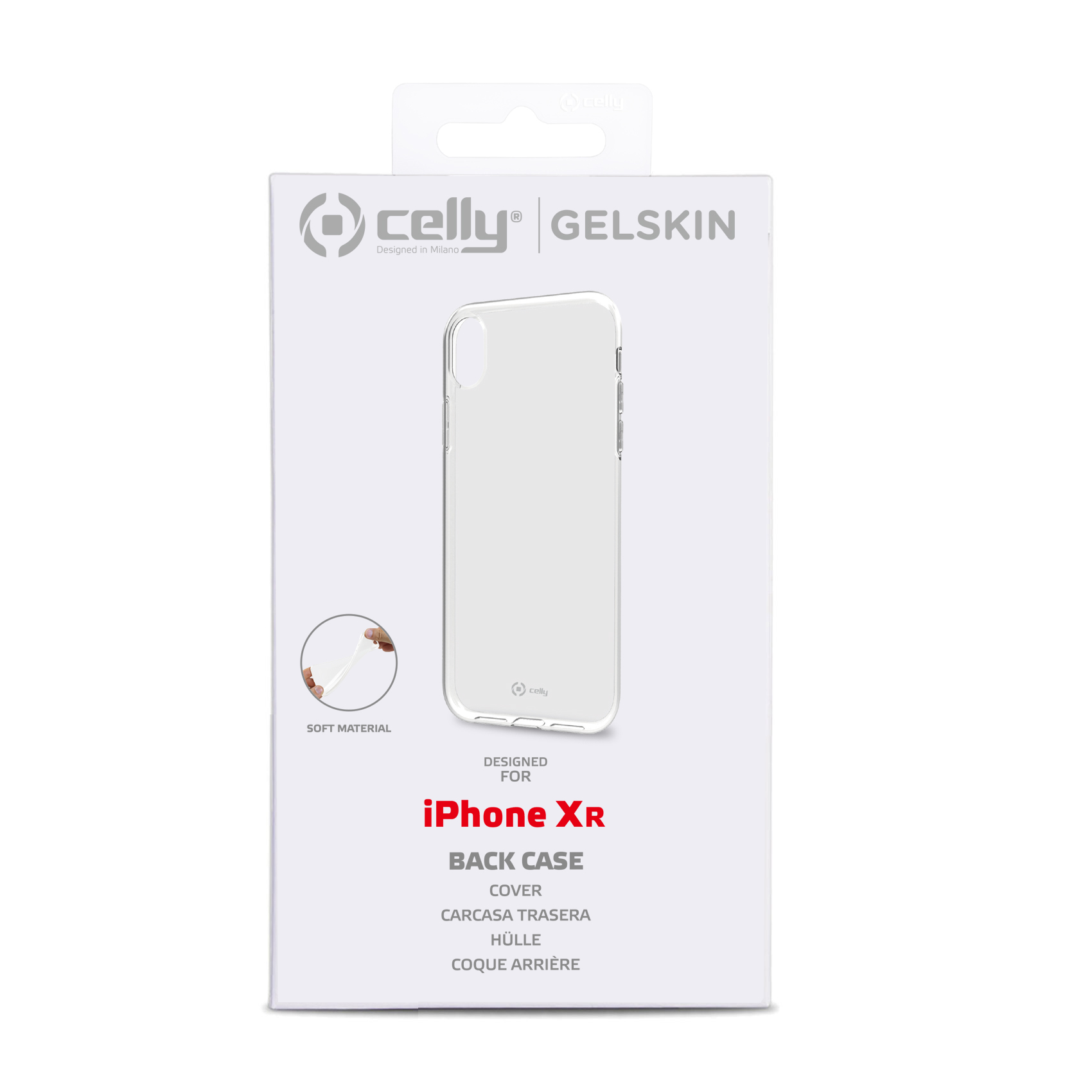 CELLY GELSKIN - Cover morbida trasparente nero in TPU compatibile con Apple iPhone Xr