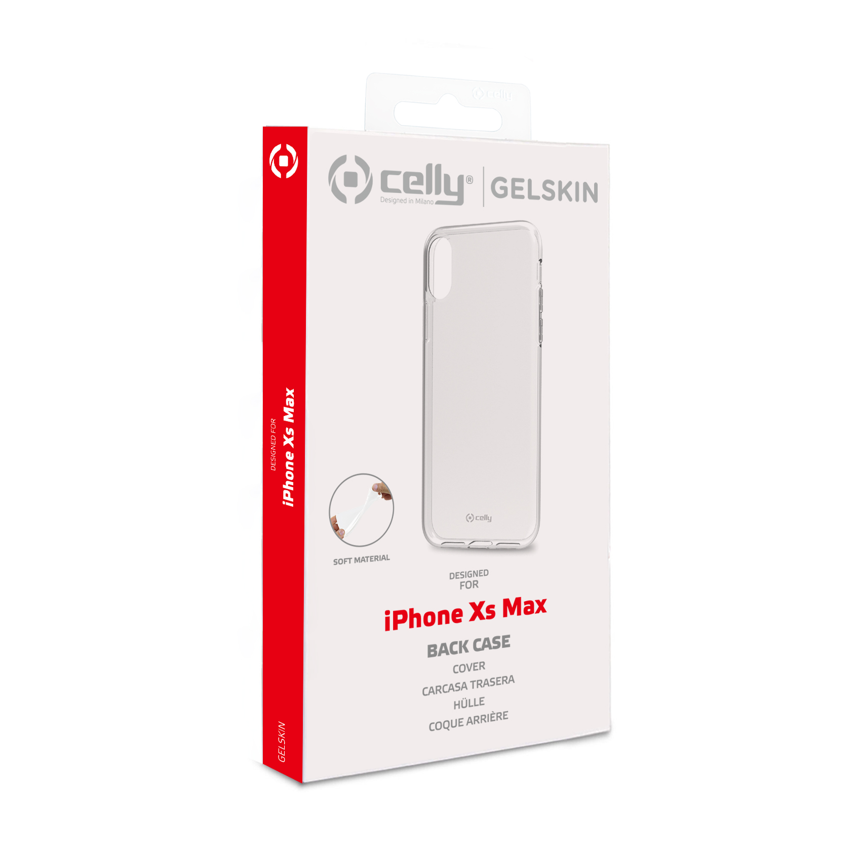 CELLY GELSKIN - Cover morbida trasparente nero in TPU compatibile con Apple iPhone Xs Max