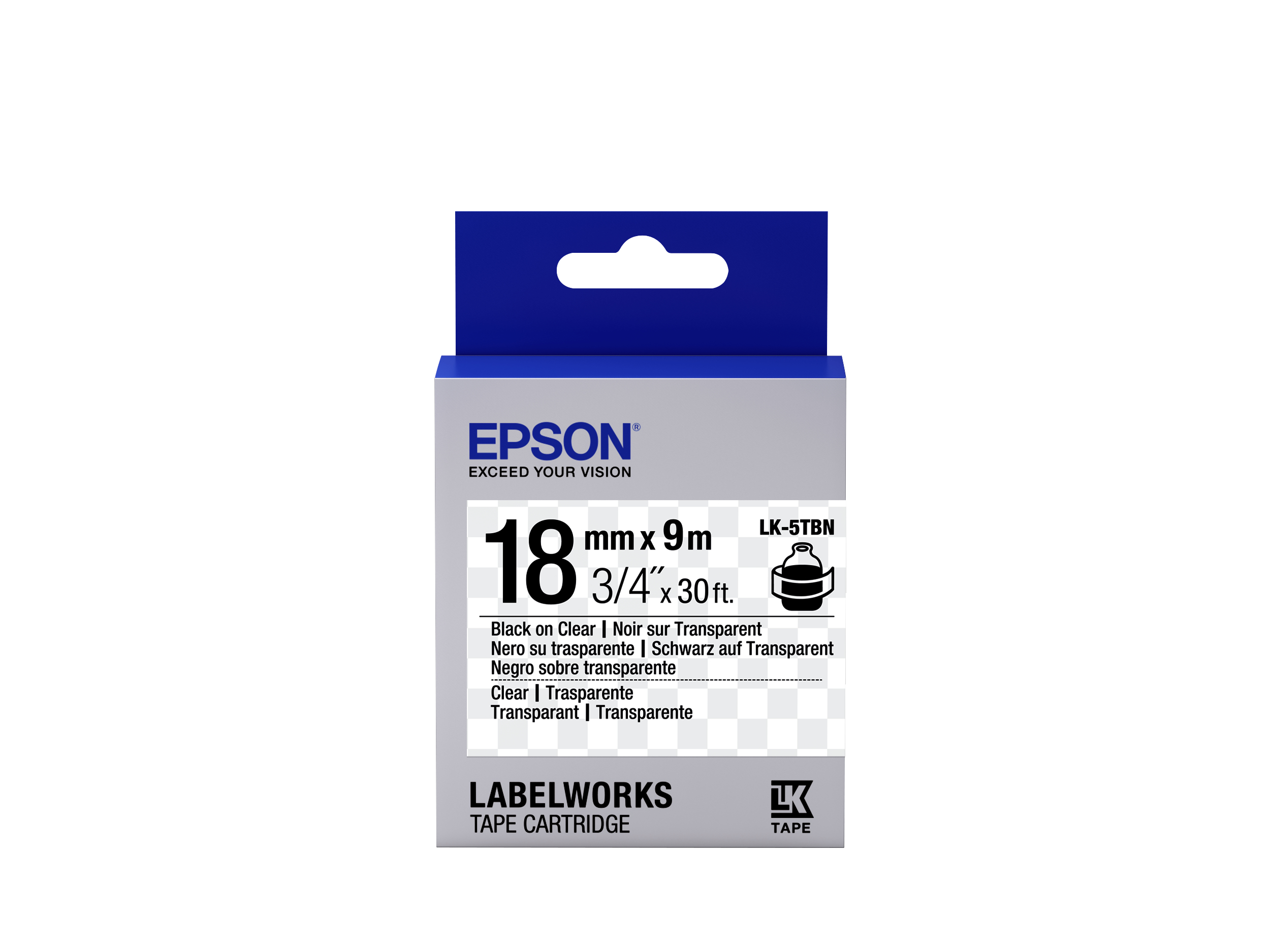 Epson TAPE - LK-5TBN CLEAR BLK-/CLEAR CLEAR 18/9