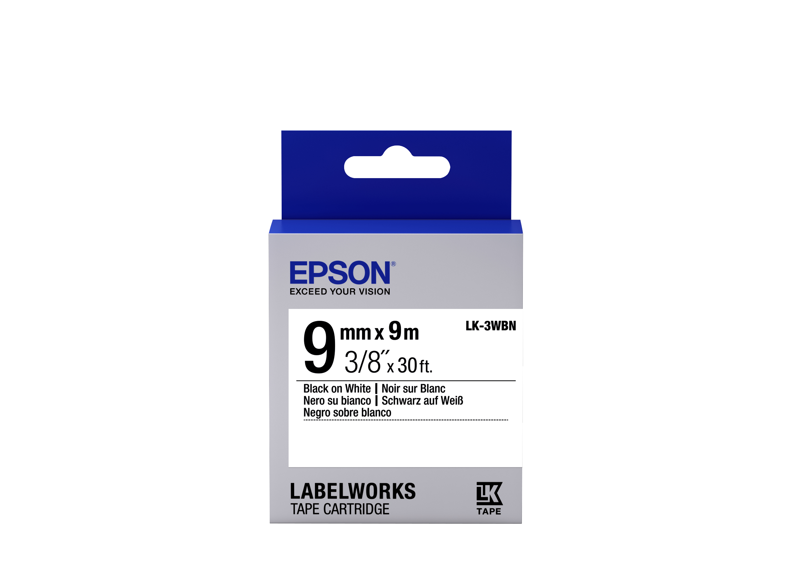 Epson TAPE - LK-3WBN STD BLK-/WHT 9/9 .