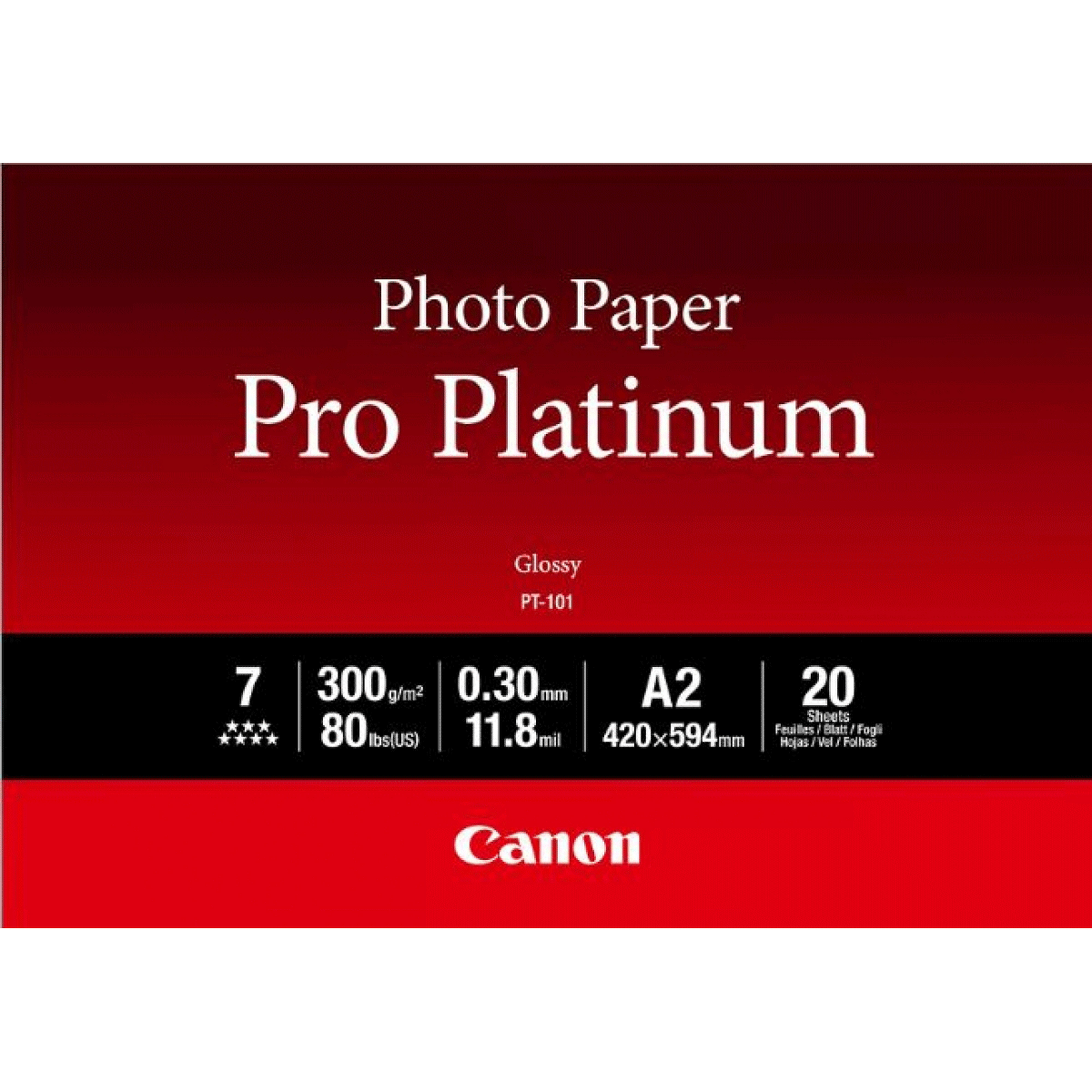 Canon PT-101 A2 20 PHOTO PAPER PLATINUM 20 SHEETS