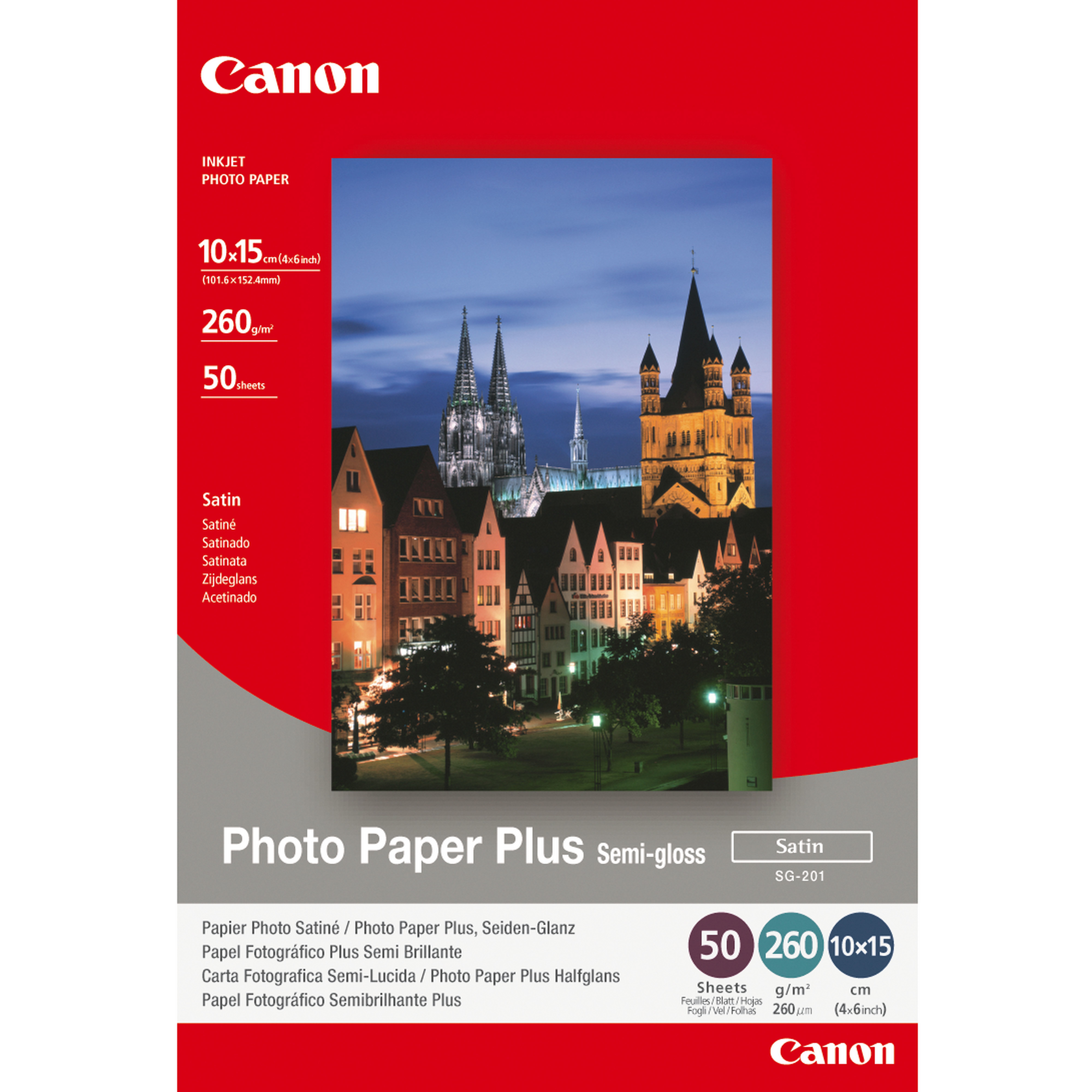 Canon SG-201 CARTA FOTOGRAFICA 10X15 SEMI LUCIDA SATINATA 50 FOGLI