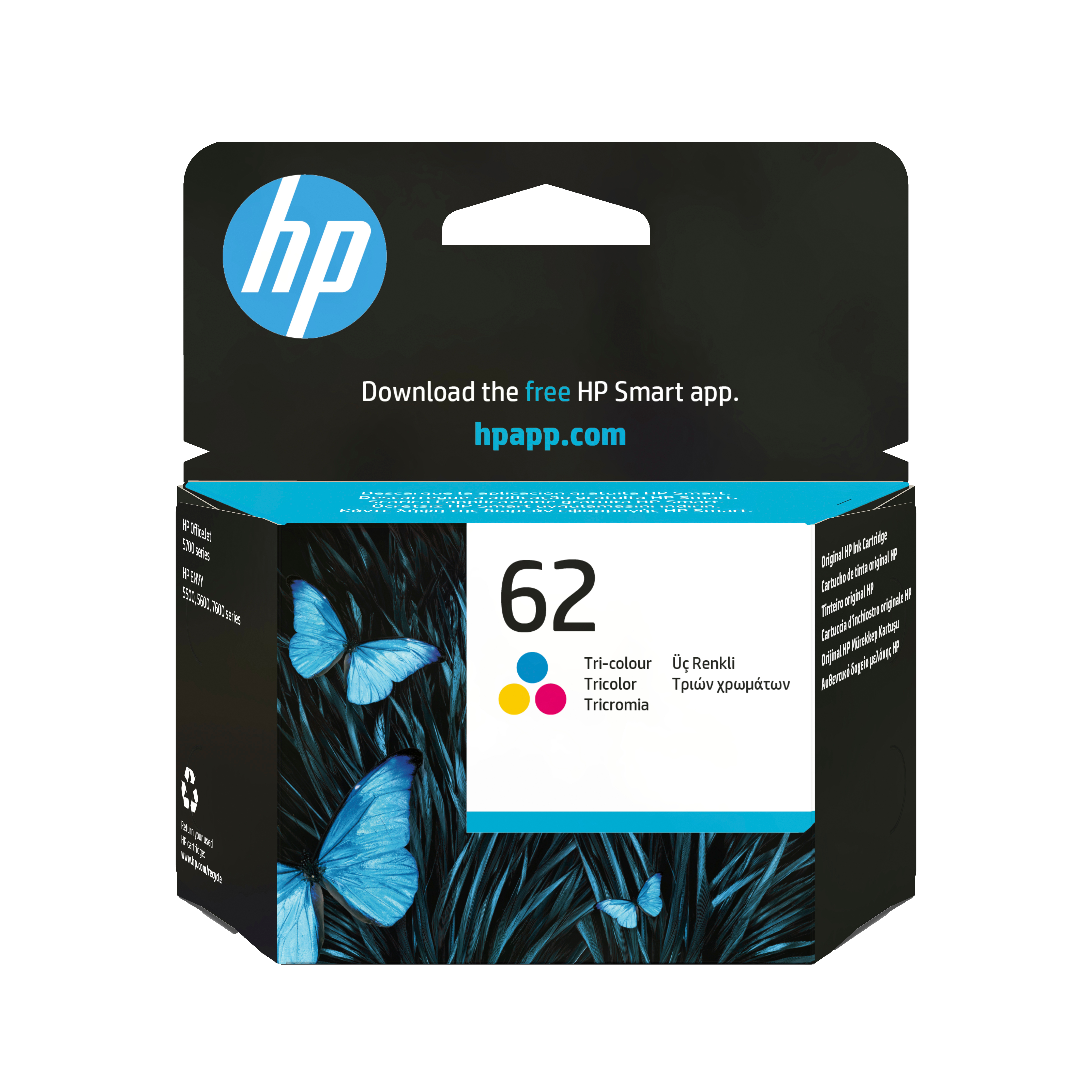 HP INK CARTRIDGE NO 62 C/M/Y DE/FR/NL/BE/UK/SE