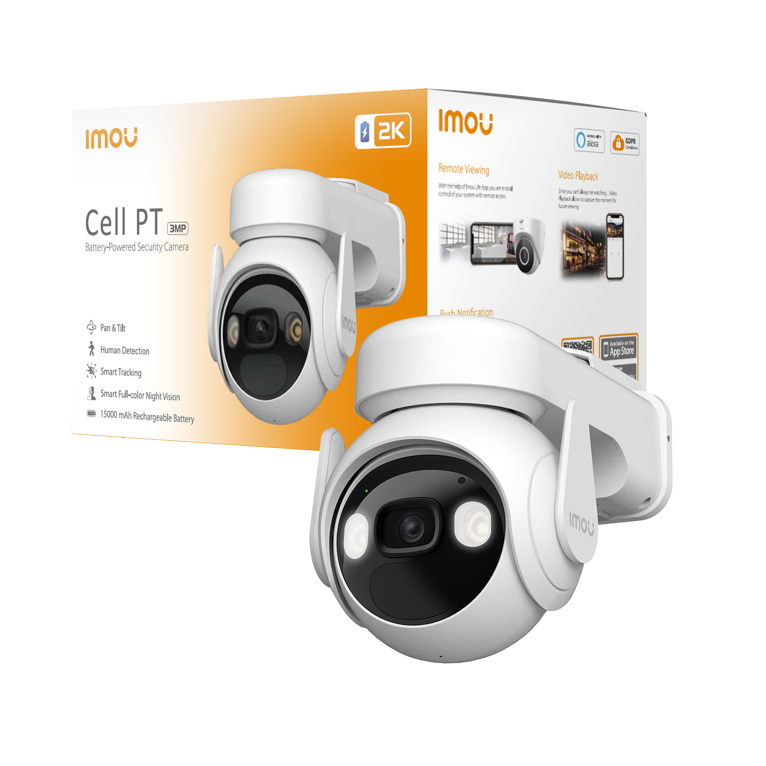 Imou CELL PT MOTORIZED INDOOR/OUTDOOR CAMERA 2K WHEATER
