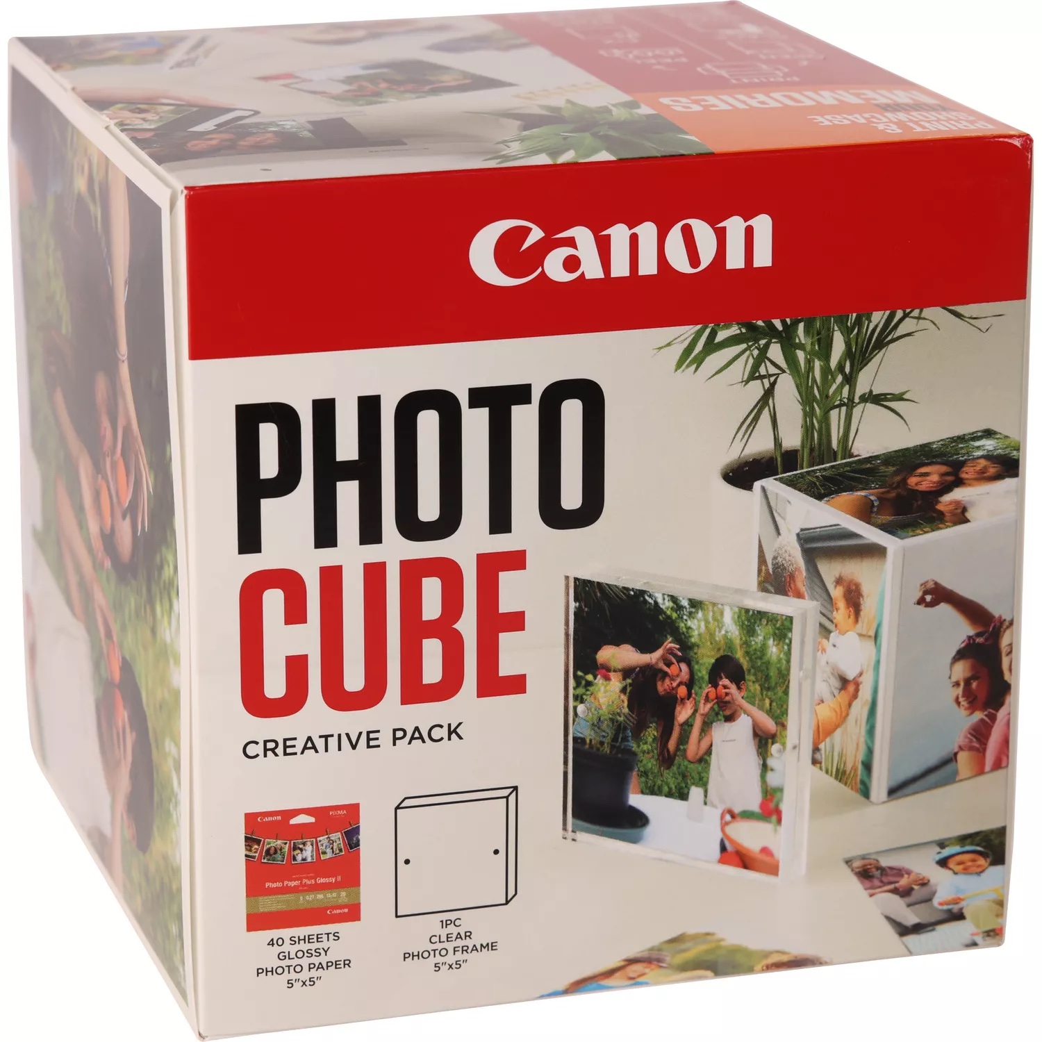 Canon PP-201 5X5 PHOTO CUBE CREATIVE PACK WHITE ORANGE (40SHEETS) + A
