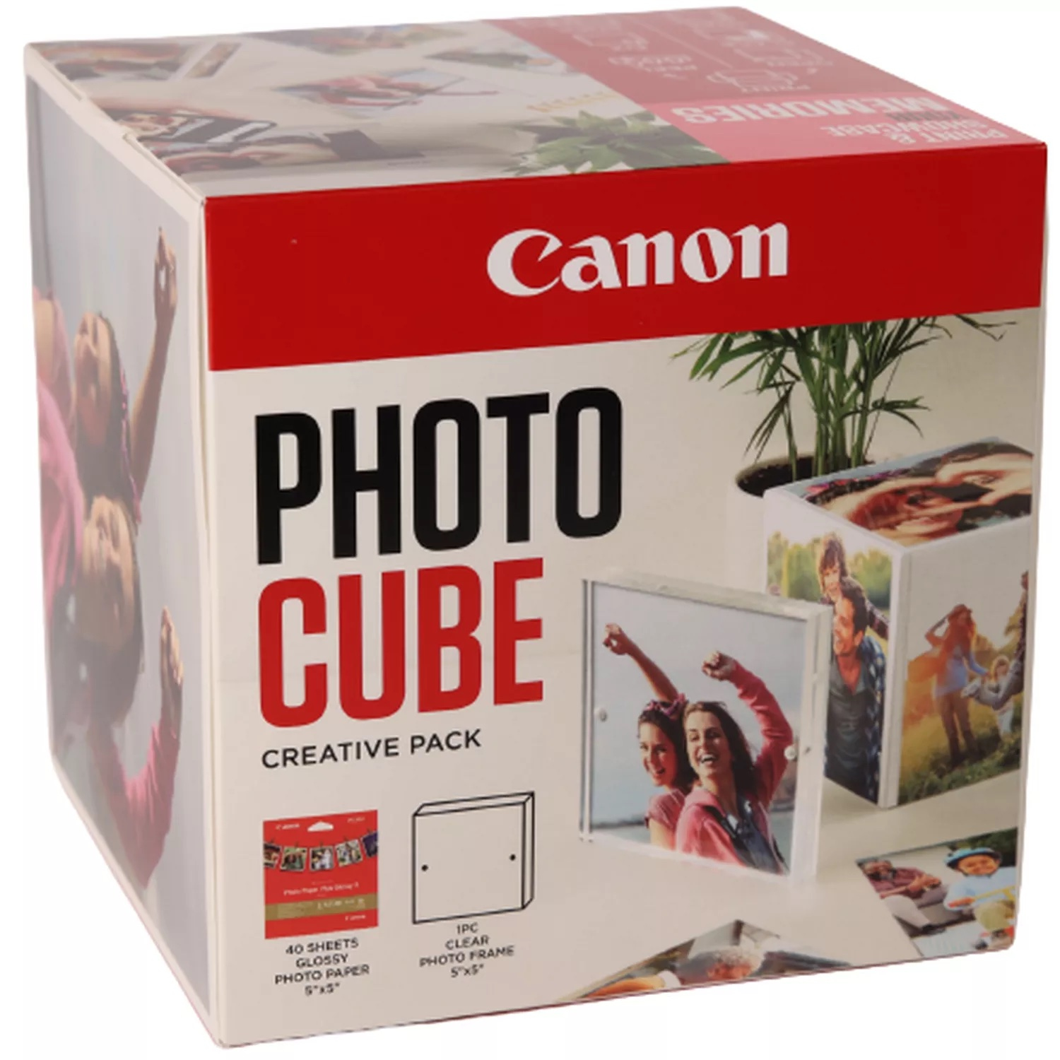 Canon PP-201 5X5 PHOTO CUBE CREATIVE PACK WHITE PINK (40SHEETS) + ACR