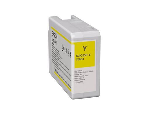 Epson SJIC55(Y): INK CARTRIDGE FOR COLORWORKS CW-D6500/D6000 (YELLO