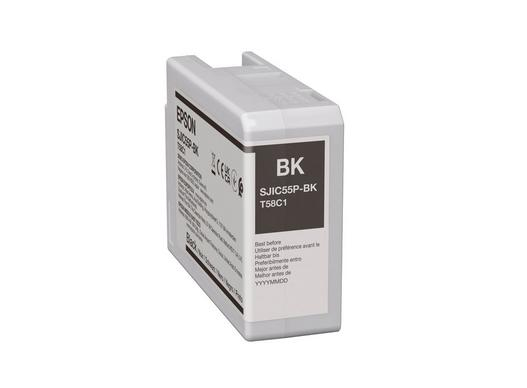 Epson SJIC55(BK): INK CARTRIDGE FOR COLORWORKS CW-D6500/D6000 (BLACK