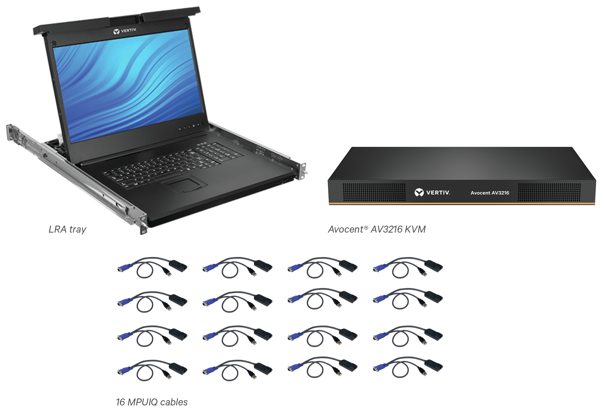 VERTIV LCD 16P KVM 16 CABLES USB KB-US