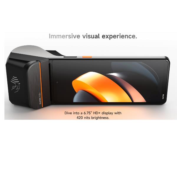 V3 DISPLAY 6,75" , WIFI, 4G, BTLE, 3GB/32GB, DOPPIA CAM, STAMPANTE 58MM, NFC, ANDROID 13 NO GMS 2