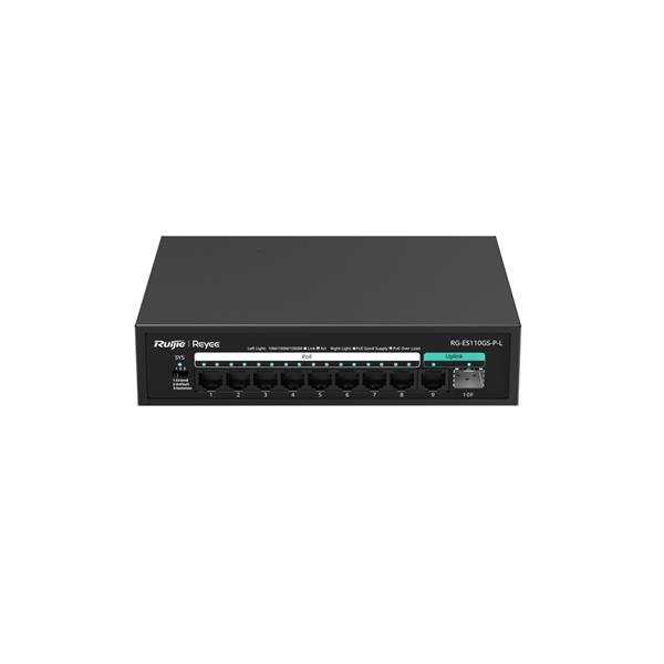 RUIJIE NETWORKS Reyee Switch unmanaged 8xGE PoE+ 1xGE 1xSFP. PoE Budget 120W