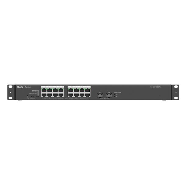 RUIJIE NETWORKS Reyee Switch unmanaged 16xGE PoE+ 2xRJ45/SFP. PoE Budget 247W