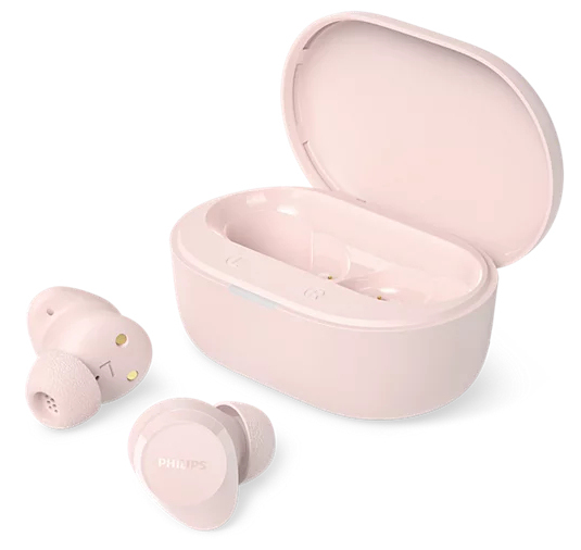 PHILIPS TV & AUDIO AURICOLARI TRUE WIRELESS BLUETOOTH MICROFONO IPX4 CUSTODIA RICARICABILE - ROSA