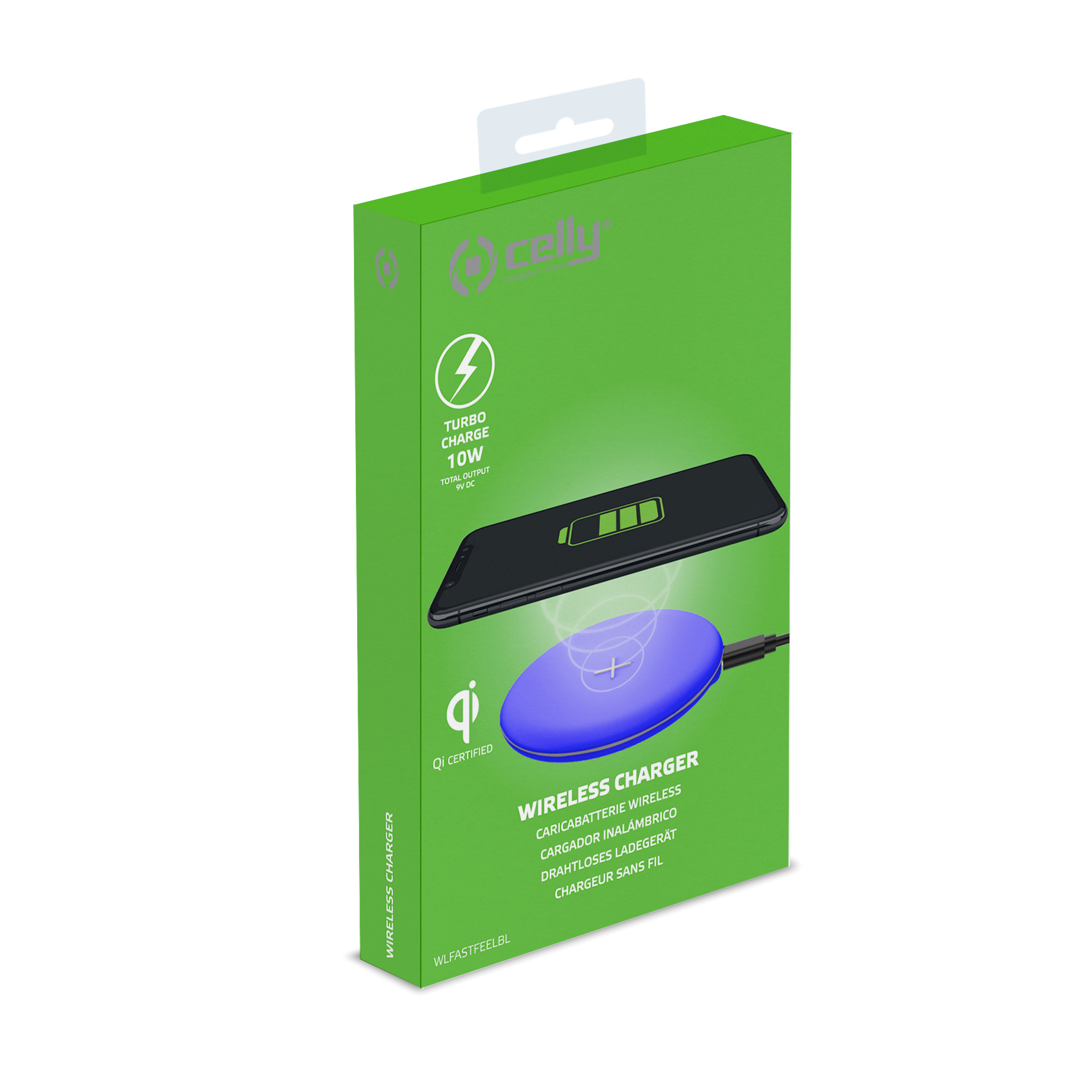 WLFASTFEEL - Caricabatteria wireless con cavo integrato Micro Usb, indicatori LED, potenza massima 10 Watt 3