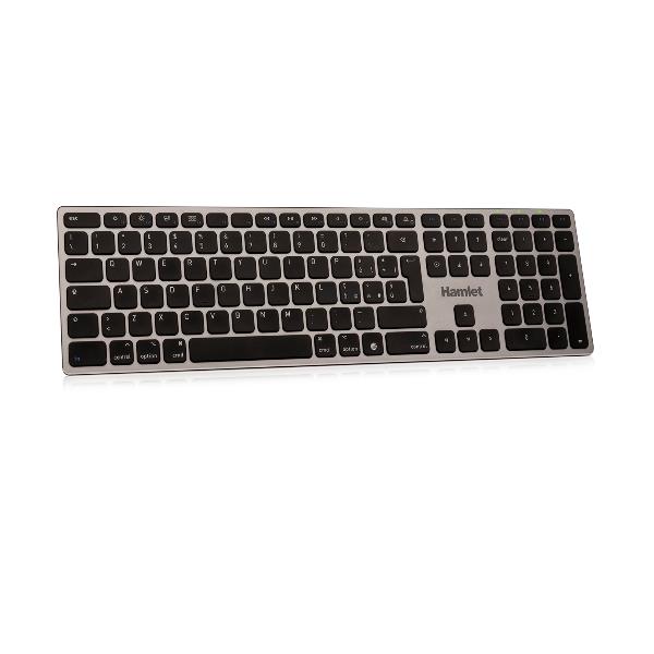 HAMLET XKKITA-MCA   Tastiera Italiana USB-C + USB-A alluminio con tastierino compatibile MAC
