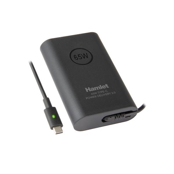 HAMLET XPDC-065DL Alimentatore Universale Power Delivery USB-C 65W versione Desktop con cavi 1,5 mt + 1,7 mt