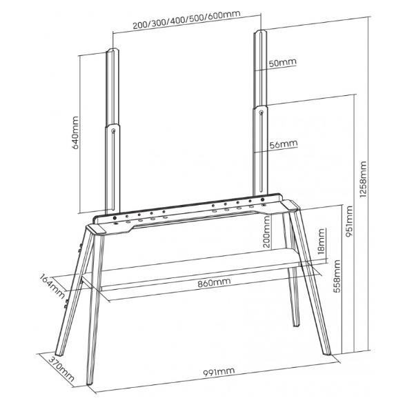 Tv Stand Elegant 75Bw Noce/Nero - immagine 5