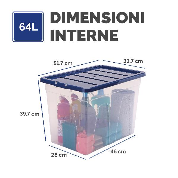 Contenitore Plastica Coperchio 64L - immagine 3