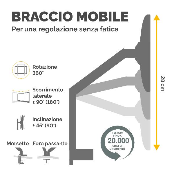 Braccio Monitor Triplo Platinum - immagine 5