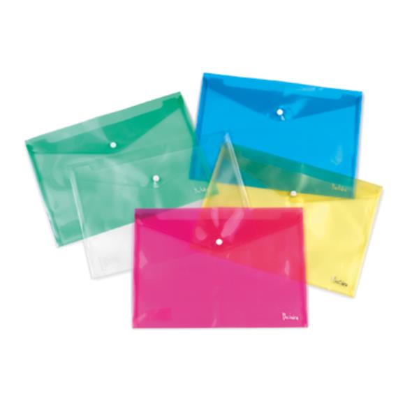 Cf10Buste Bottone A4 Trasp Blu - immagine 2