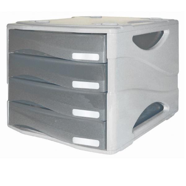 Cassettiera 4 Cassetti Grigio