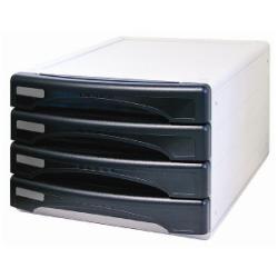 Cassettiera 4 Cassetti Nero Op