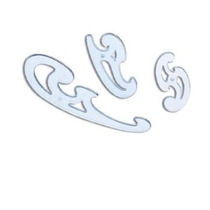 Kit 3 Curvilinee Col. Azzurro Trasp