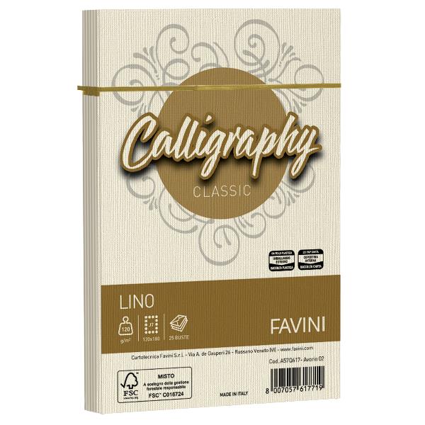 Cf25 Buste Lino Avorio 12X18 - immagine 2