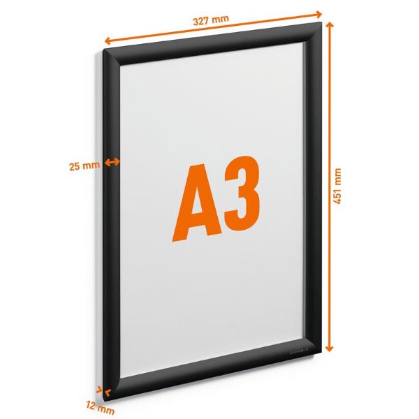 Cornice Scatto Alluminio A3 Nero - immagine 4