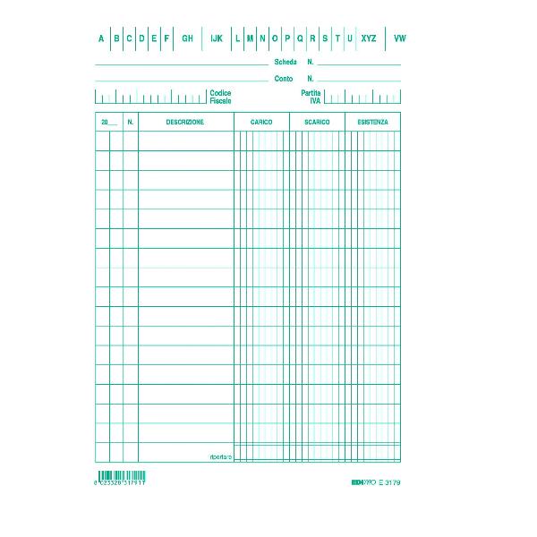 Cf100 Schede Dare/Avere/Saldo 17X12 - immagine 2