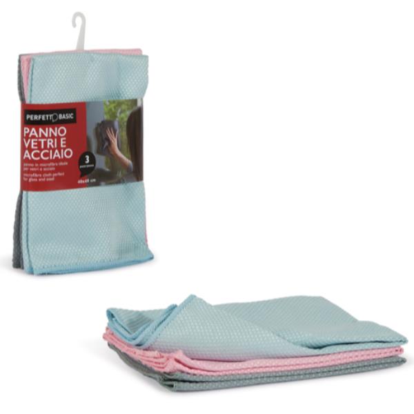 Cf3 Panni Microfibra Acciaio Vetri