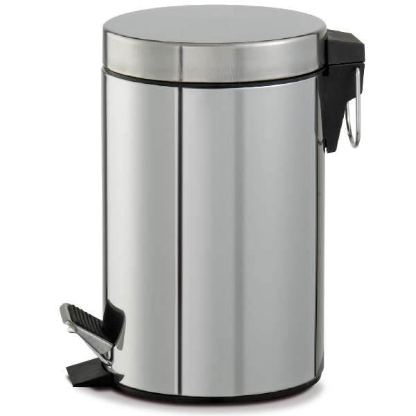 Bidone Pedale+Vaschetta Lt.3 - Inox - immagine 2