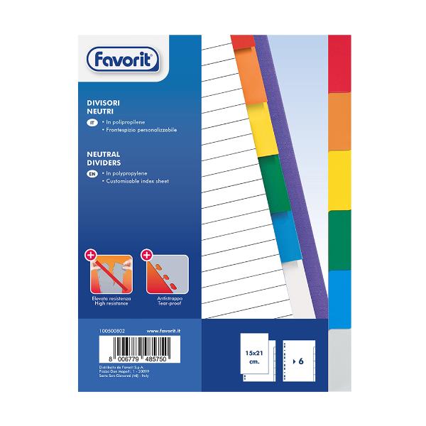 Intercalare Neutro 6 Tacche A5