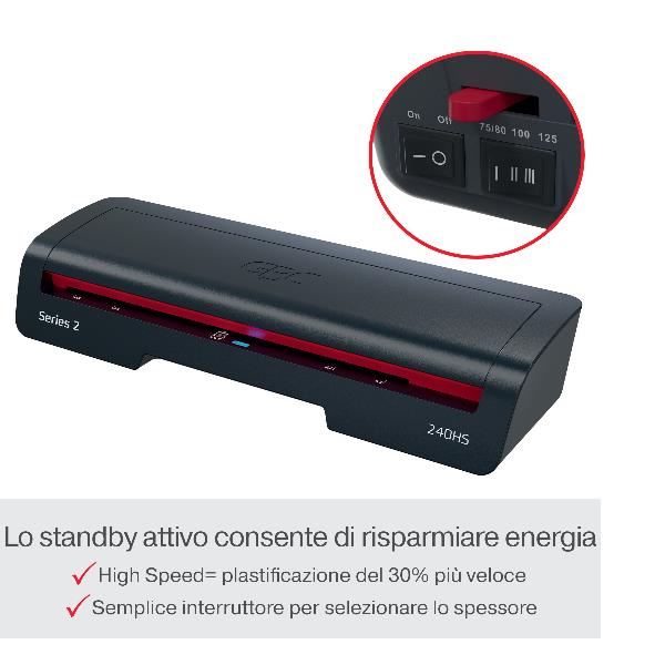 Plastificatrice 240Hs A3 Nera - immagine 2